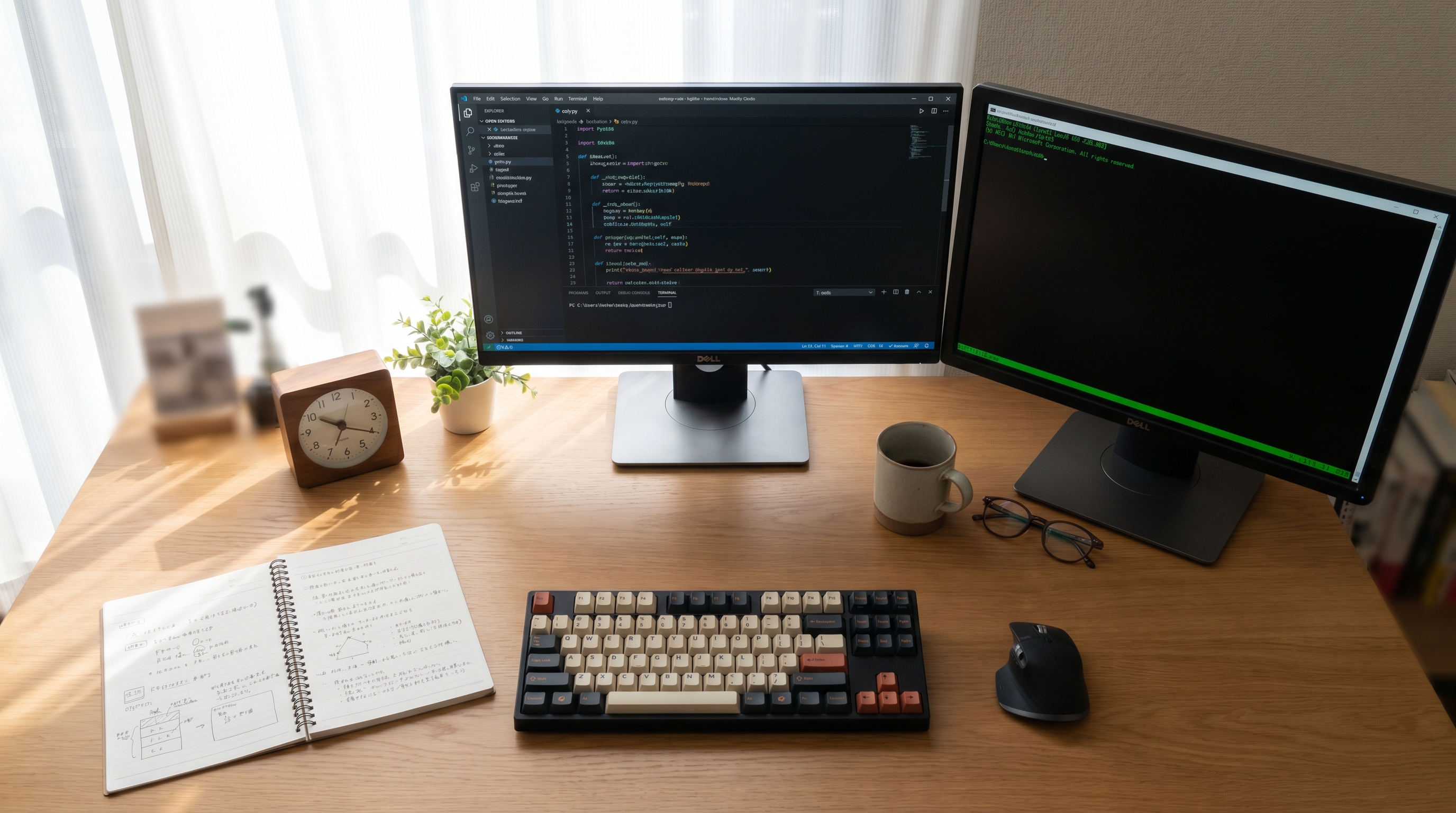 Developer workspace with tools used in Japanese IT companies